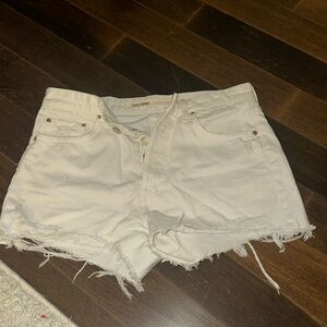 GRLFRND denim white jean shorts